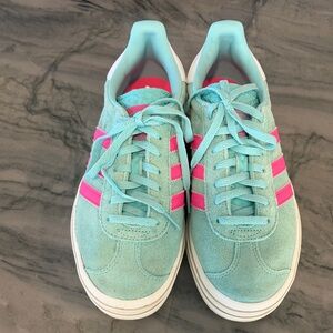 Adidas Women's Teal and Pink Sneakers